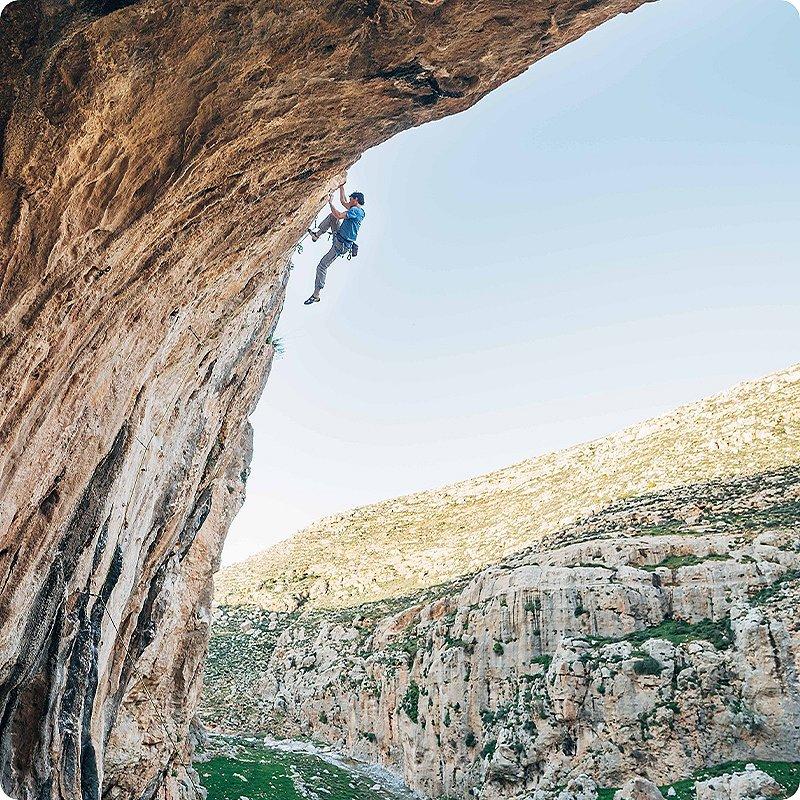 Miranda climbing in the distance in Palenstine
