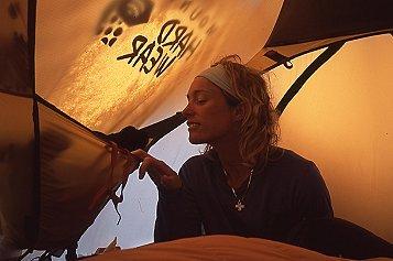 From the archives: sitting in a MHW tent at basecamp.
