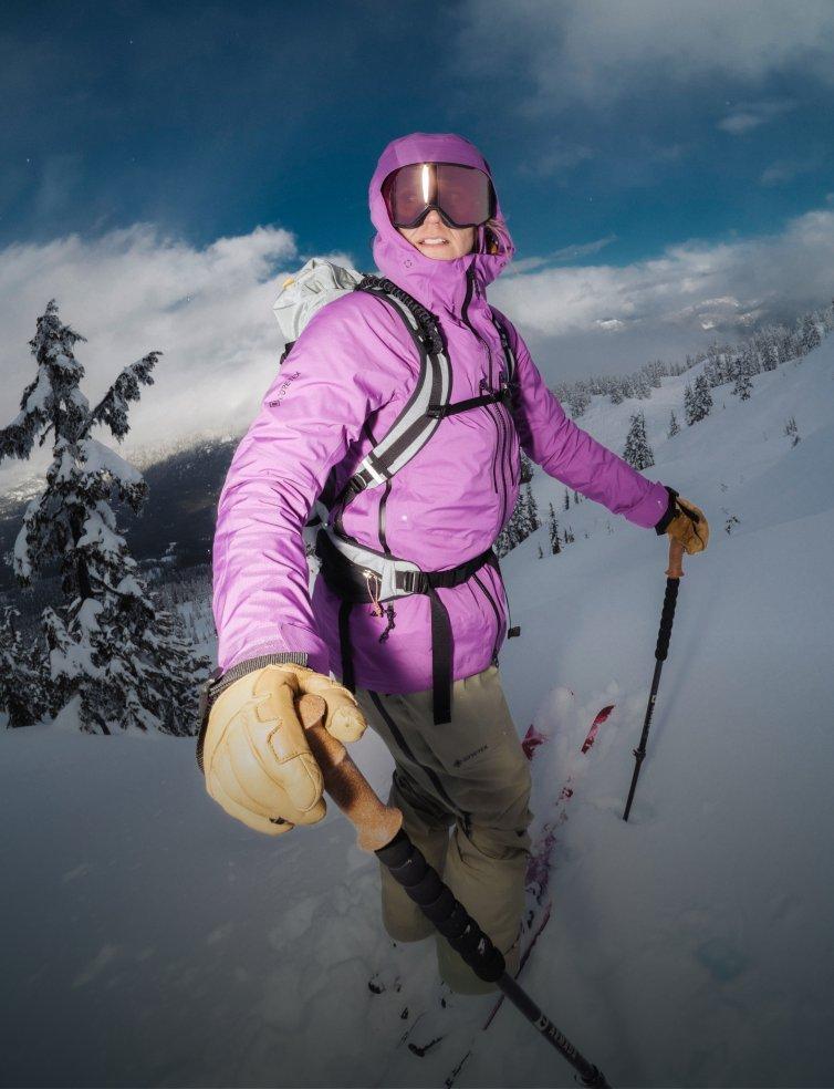 Skiing in the Women's High Exposure™ GORE-TEX C-KNIT Jacket