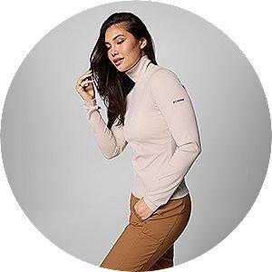 A woman in an everyday outfit.