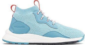 A modern blue hiking sneaker.