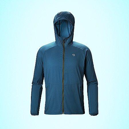 Kor Preshell jacket over a blue gradient glow background