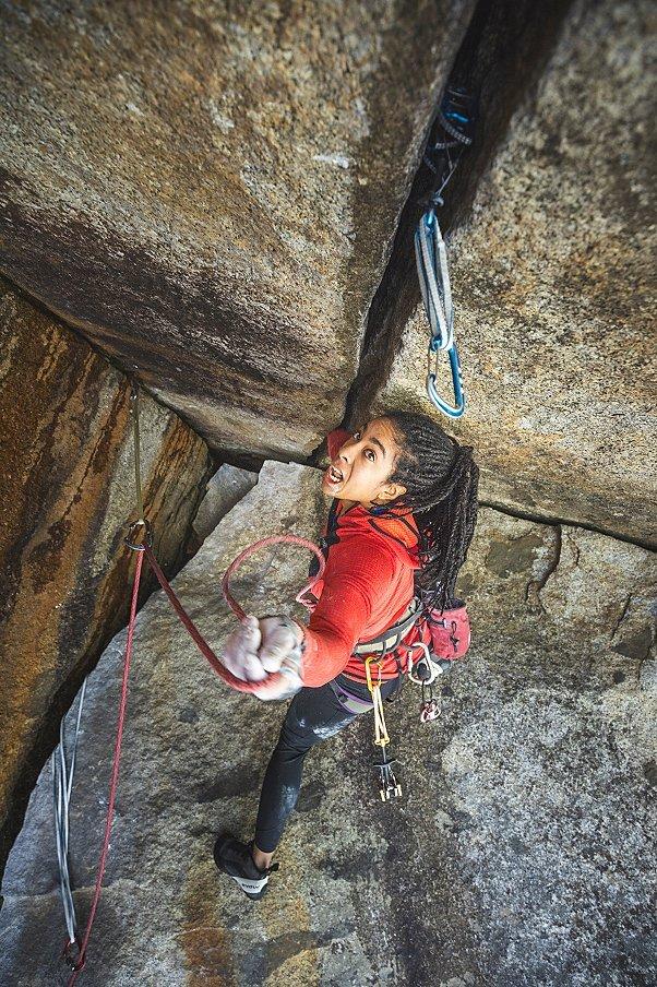 Genevive Walker climbing in Yosemite