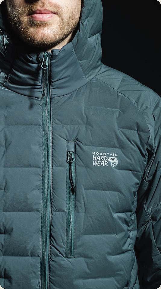 detail shots of the Men’s Stretchdown™ Hoody