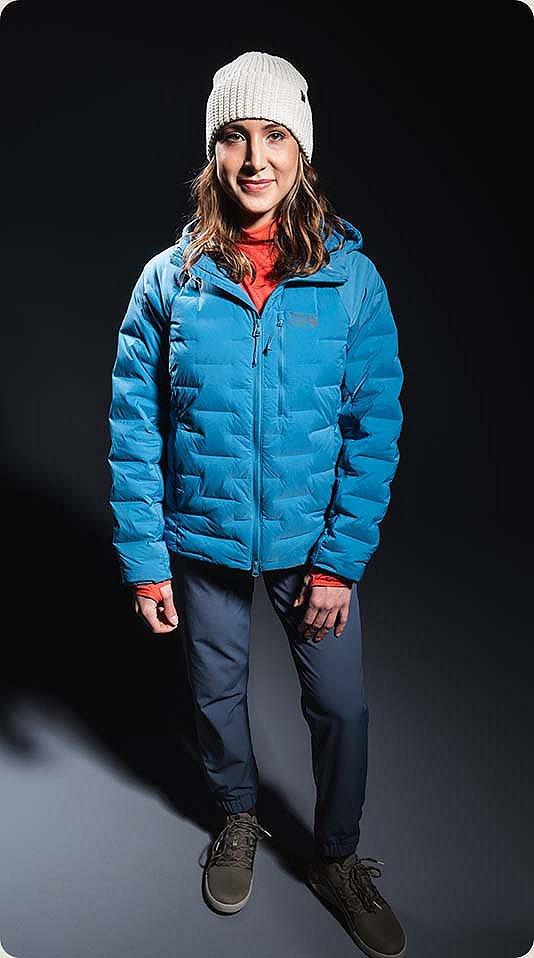 detail shots of the Women’s Stretchdown™ Hoody