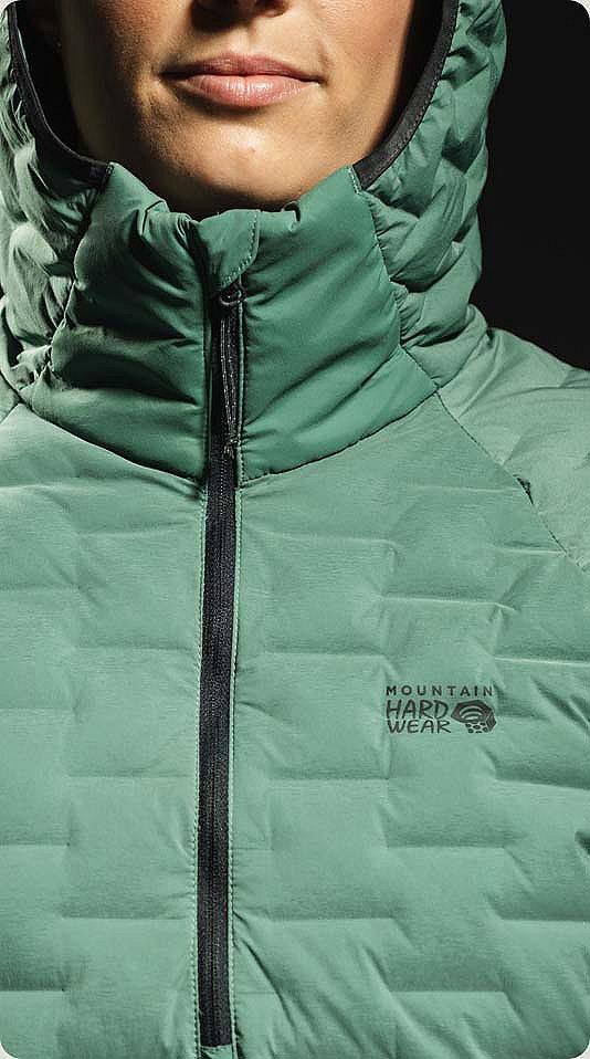 detail shots of the Stretchdown Light Pullover