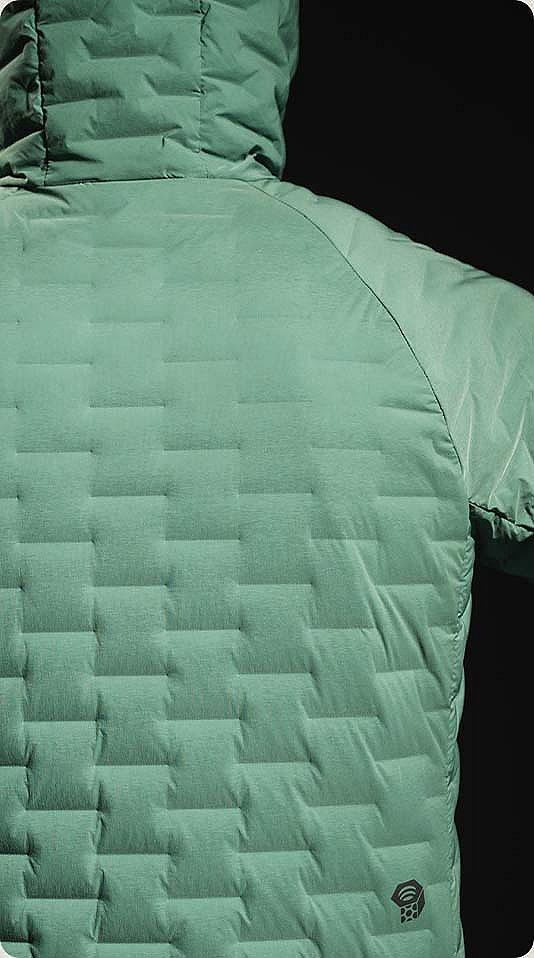 detail shots of the Stretchdown Light Pullover