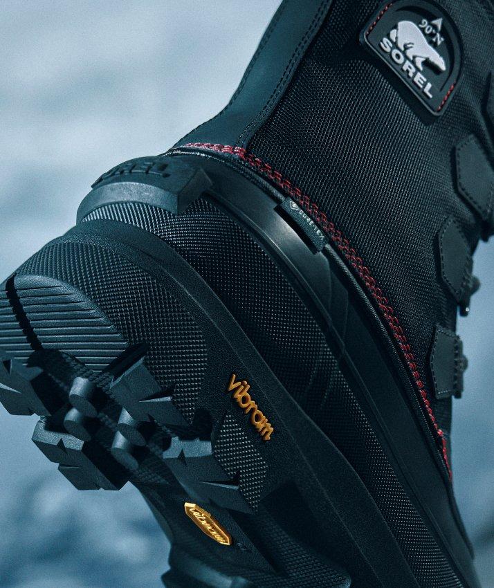 close up shot of black caribou horizon boot 