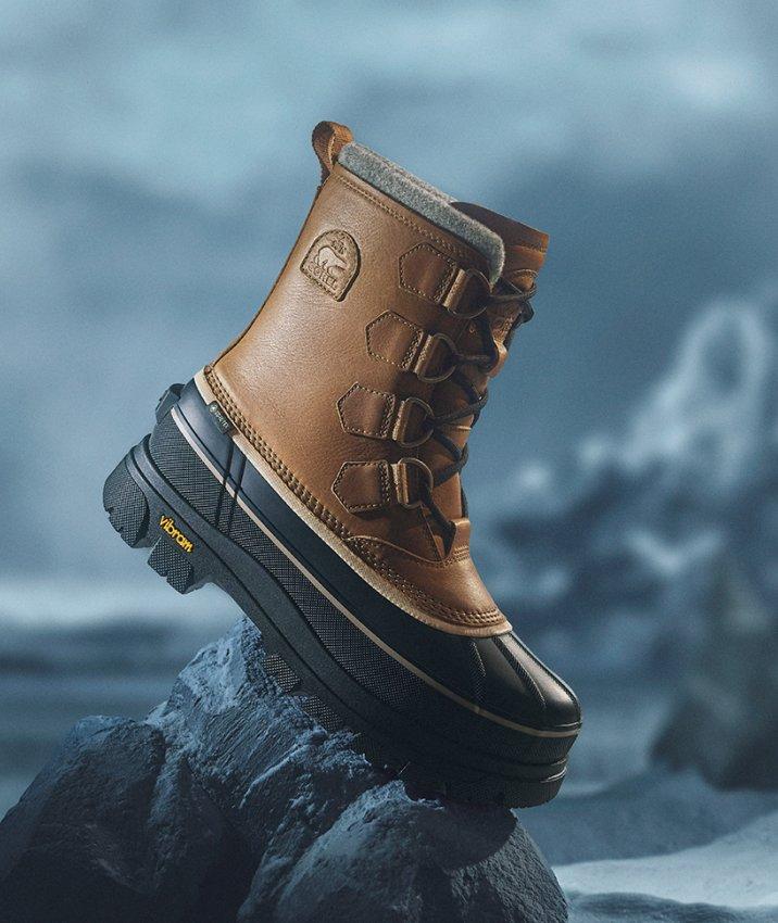 close up shot of brown caribou horizon boot 