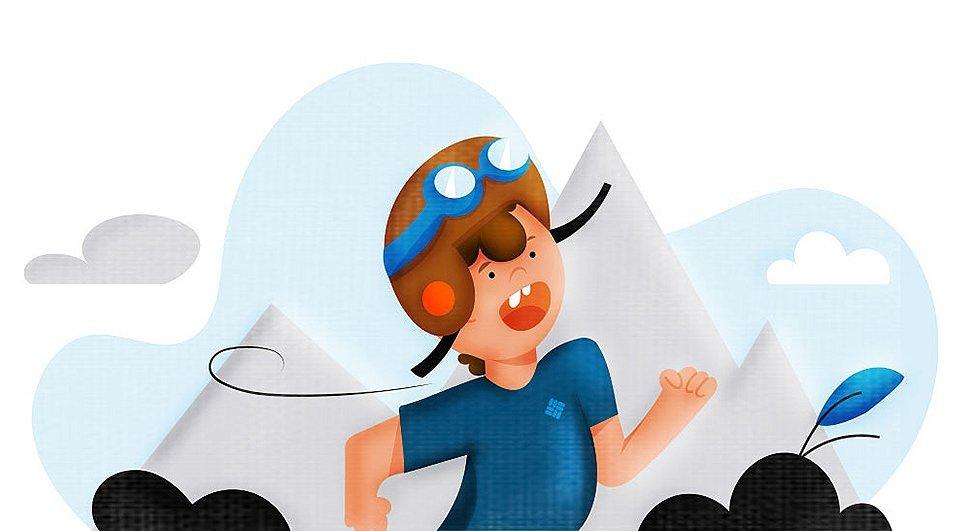 Illustration of an energetic kid.