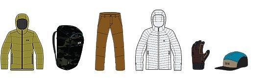 Line drawings of the products featured in gifts for him