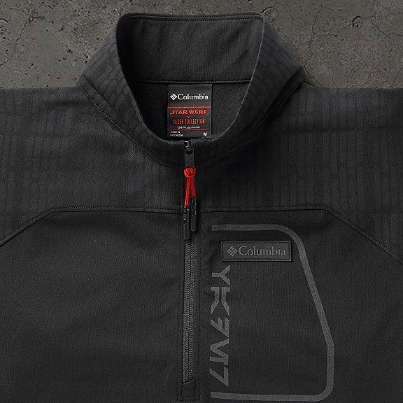 Lightsaber™ zipper pull and Aurebesh message on chest