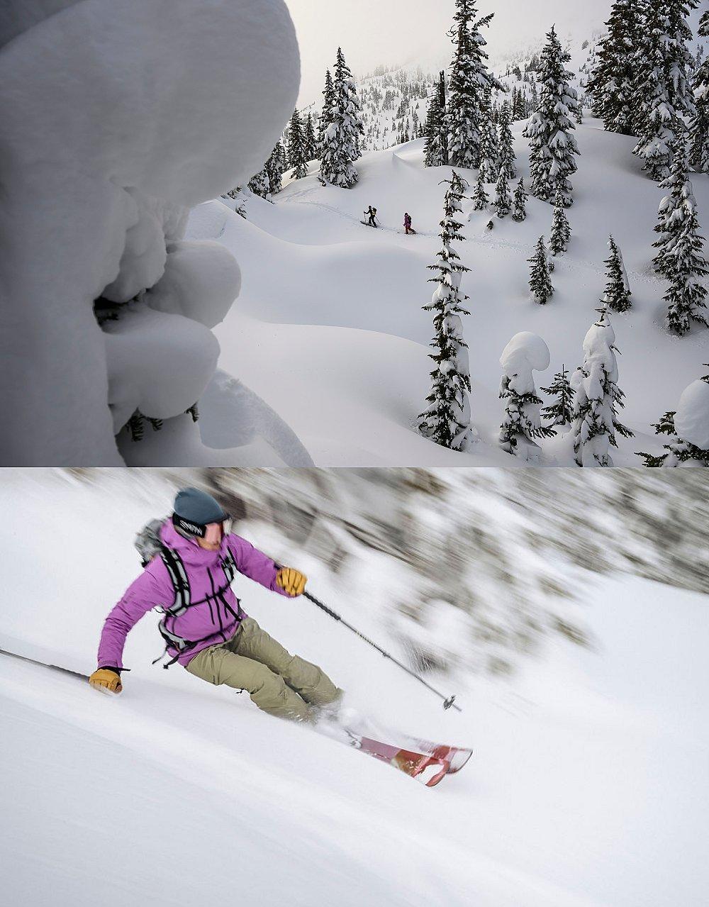 Skiing in the backcountry.