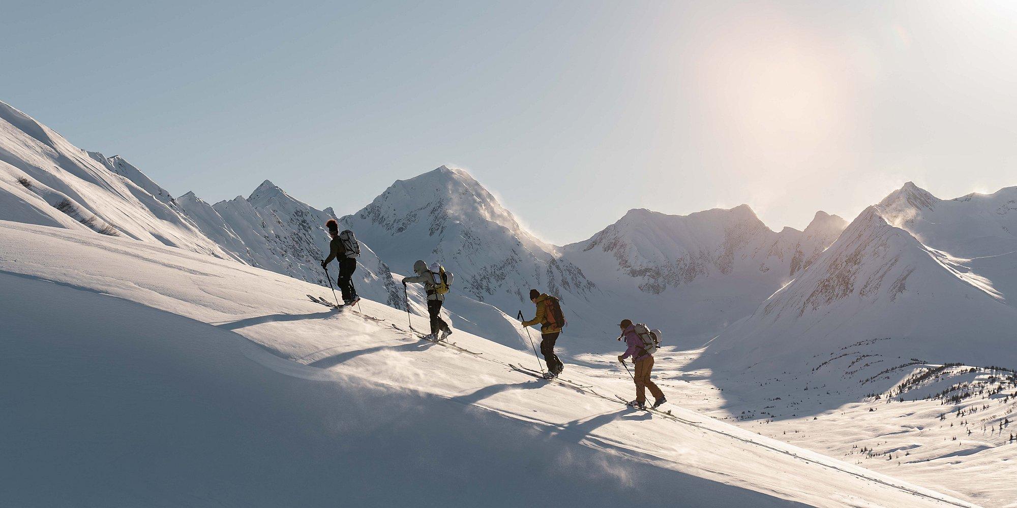Skinning in the backcountry.
