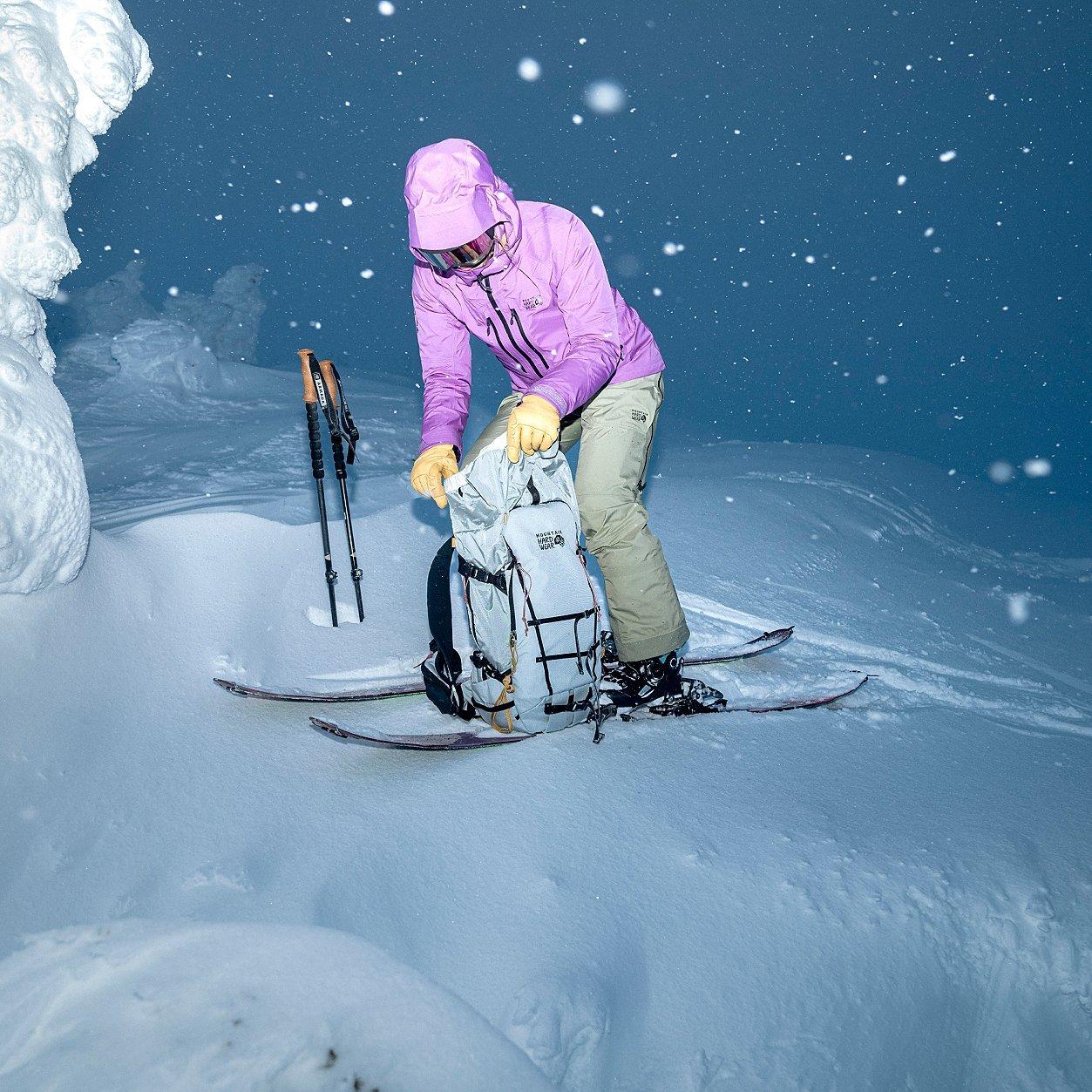 Skiing in the backcountry.