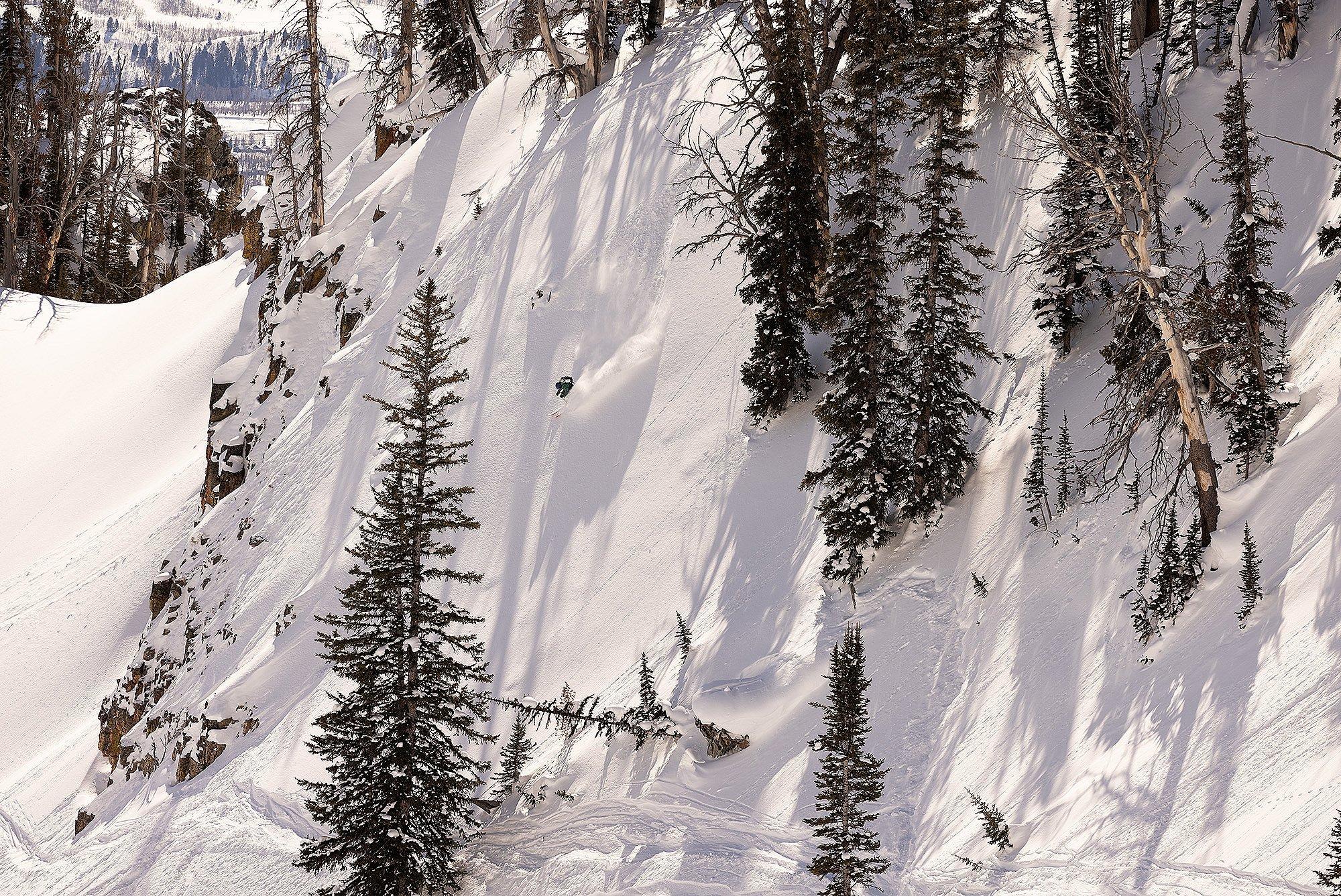 Rachael making her way down the mountain in the distance