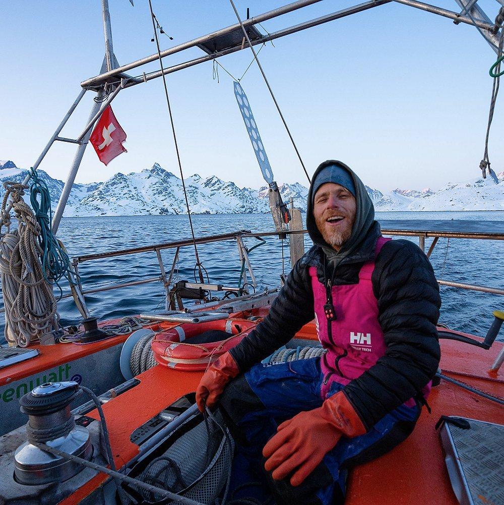 Portrait of Captain Dan on his sailboat.