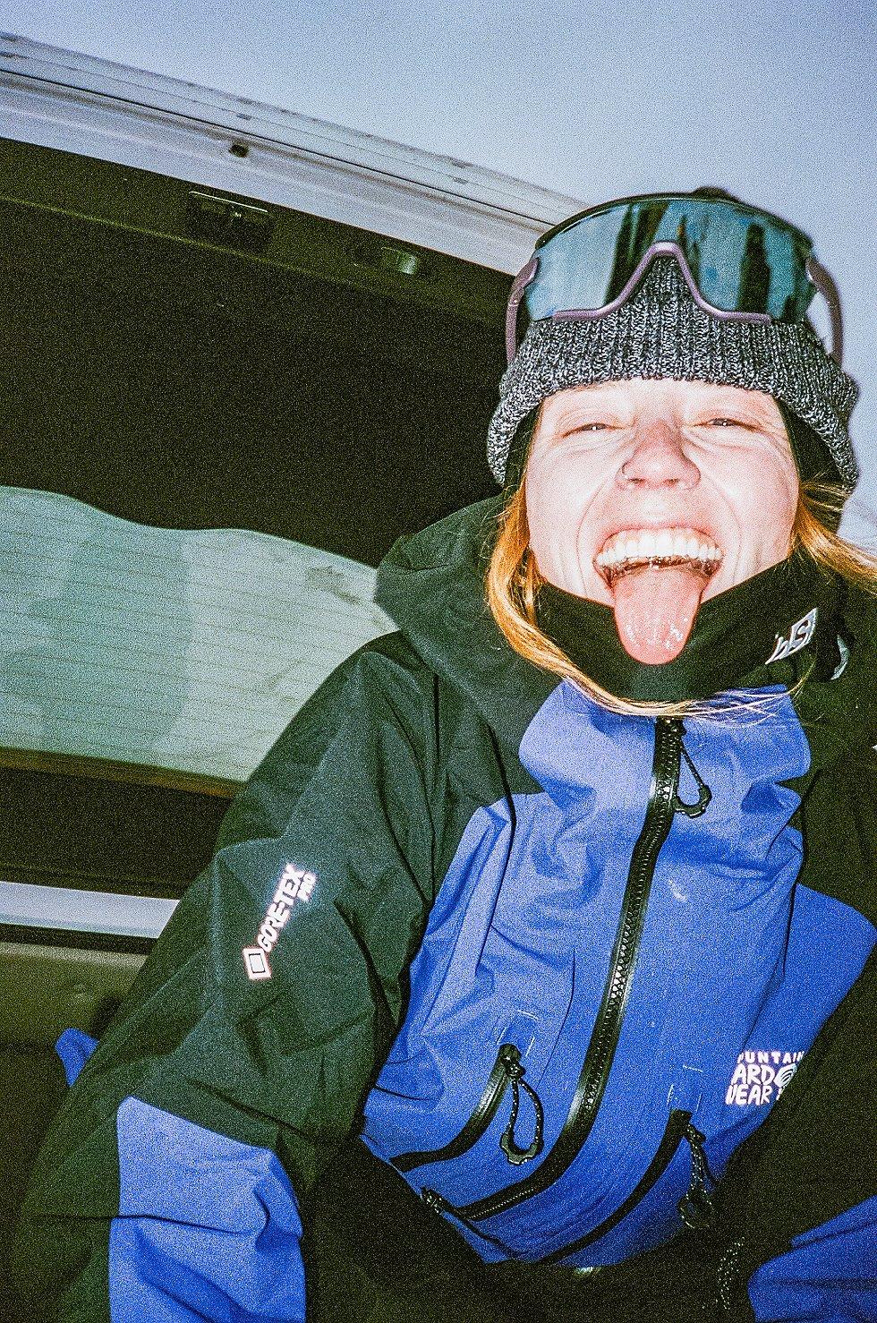 Erin smiling at camera with tongue out