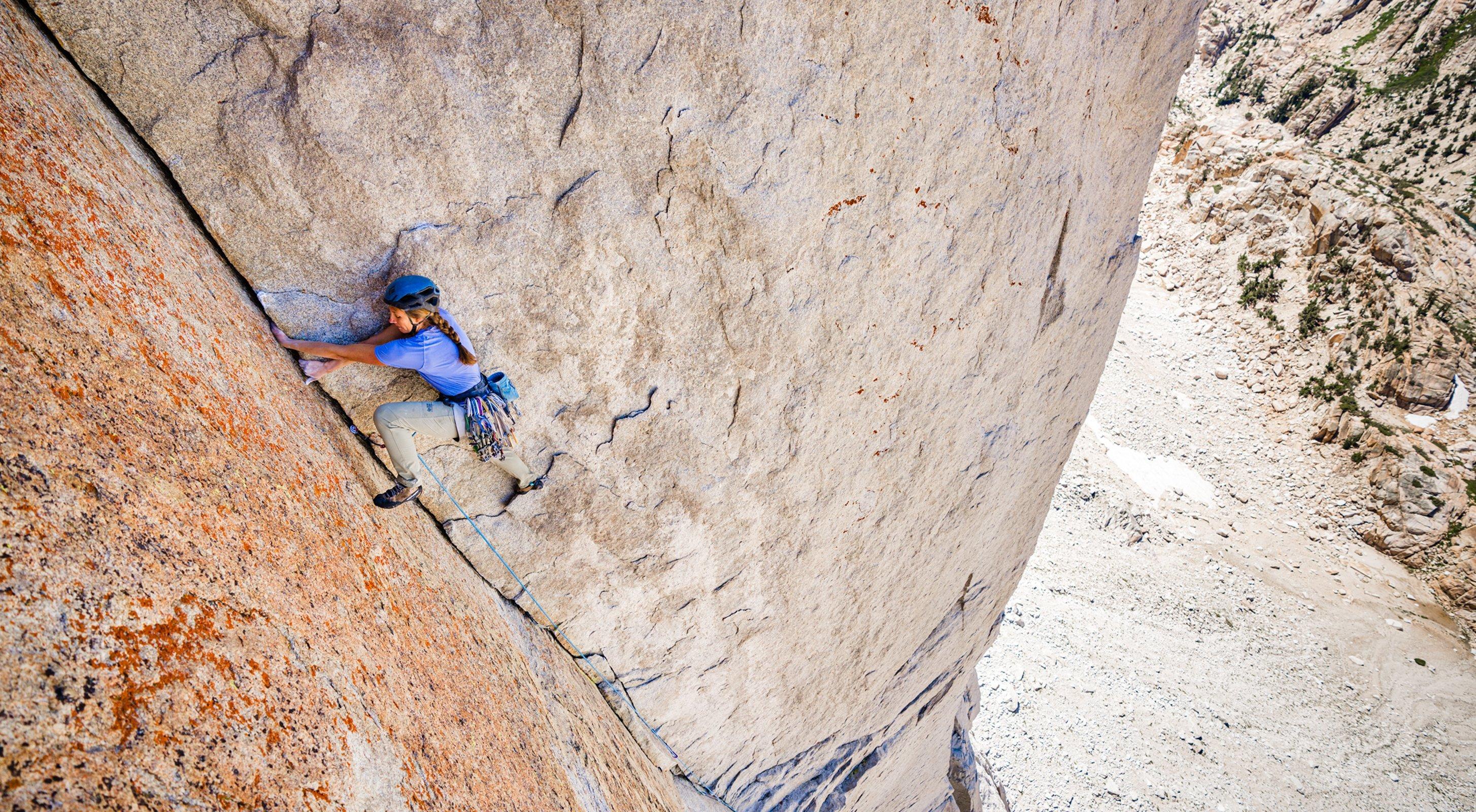 Jen climbs on the Incredible Hulk.