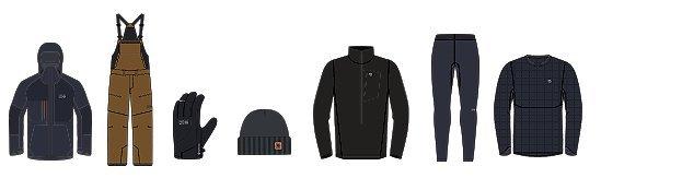 Line drawings of the products featured in the Men's Resort Kit