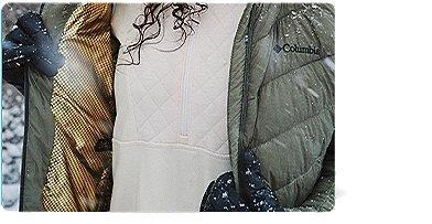 Woman in a warm winter jacket.