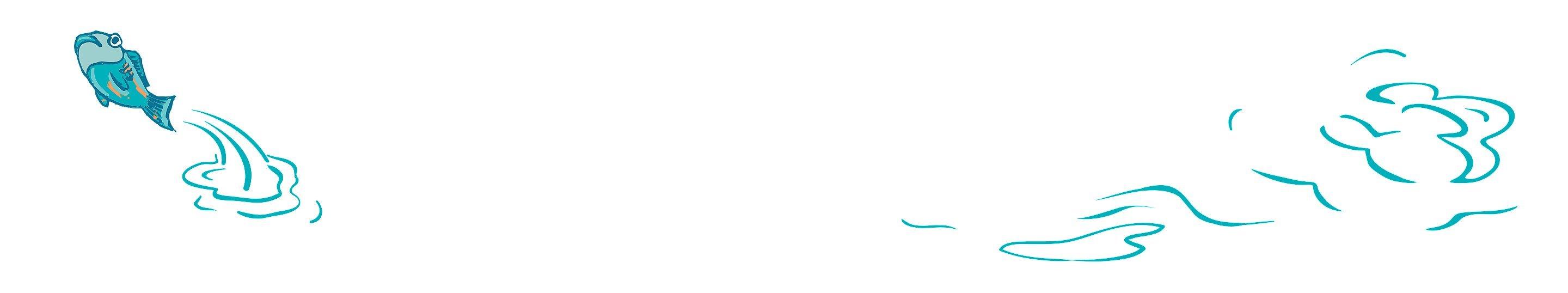 Illustrative fish and water ripples