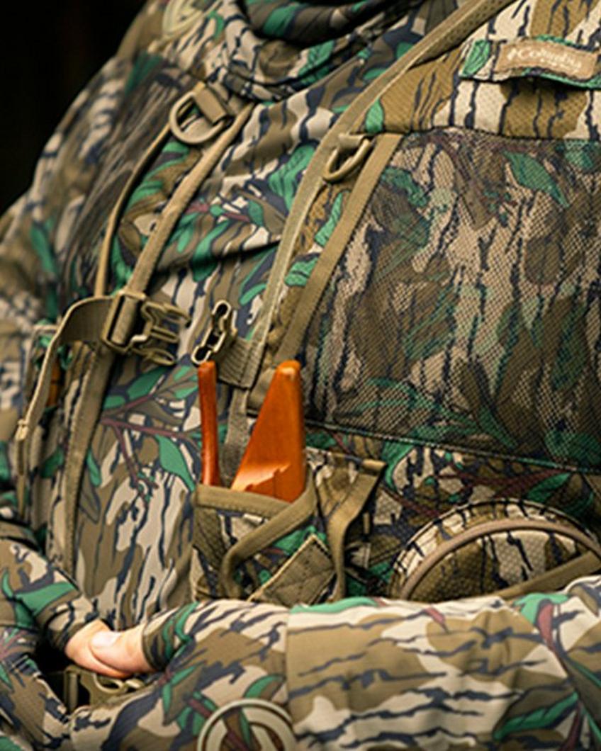 Camo fabric on a man's chest