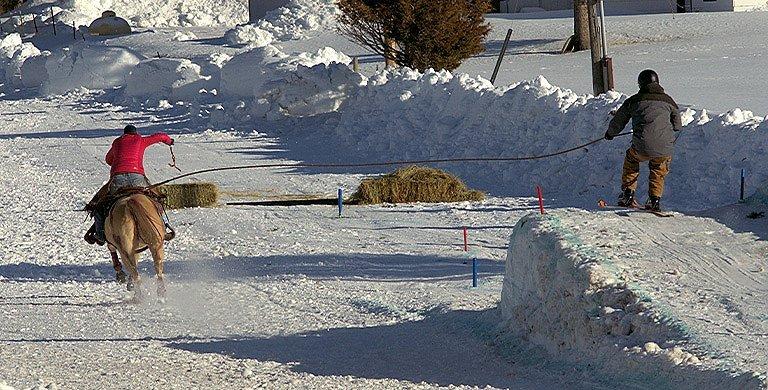 Learn more about the adrenaline pumping sport of skijoring, a perfect blend of snow and speed.