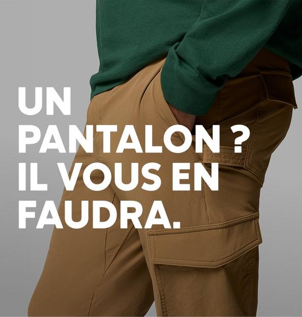 Side view of someone in khaki pants and a green shirt.