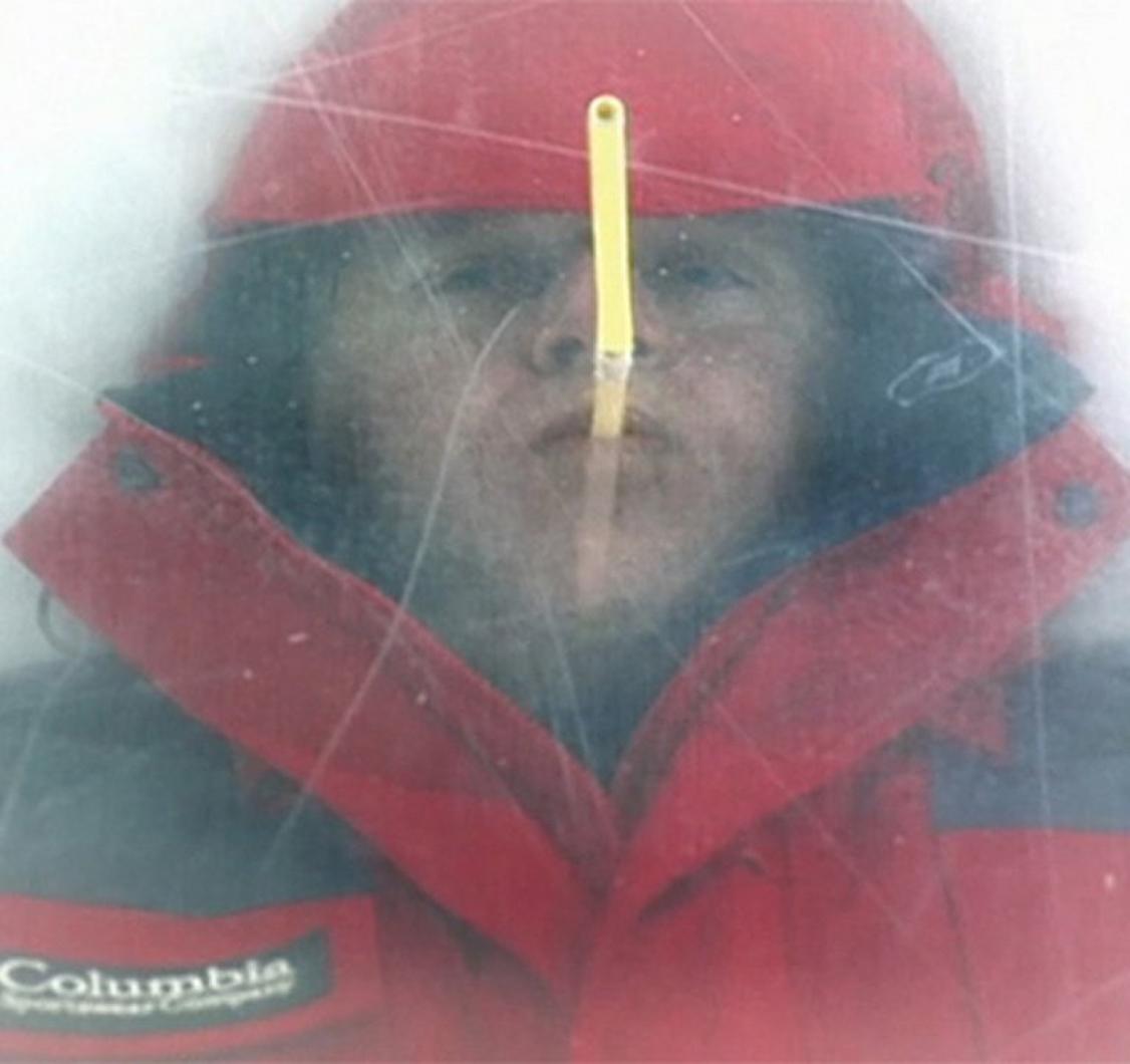 Tim Boyle frozen in ice with a straw to breathe through.