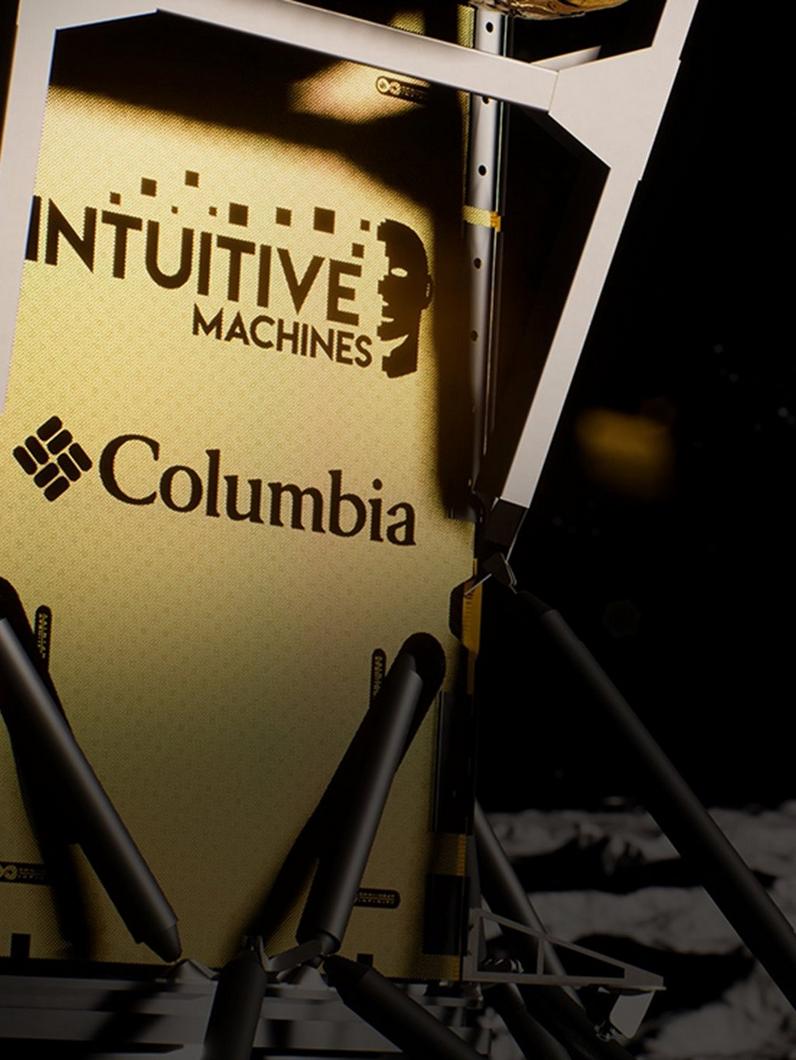 Close up of one of the Intuitive Machines lunar landers.