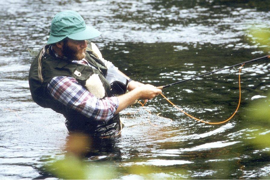 Tim Boyle fly fishing in the seventies or eighties.