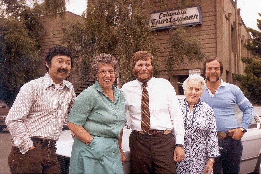 Gert, Tim, Tim's grandmother, and two of Columbia's employees in the nineteen seventies.