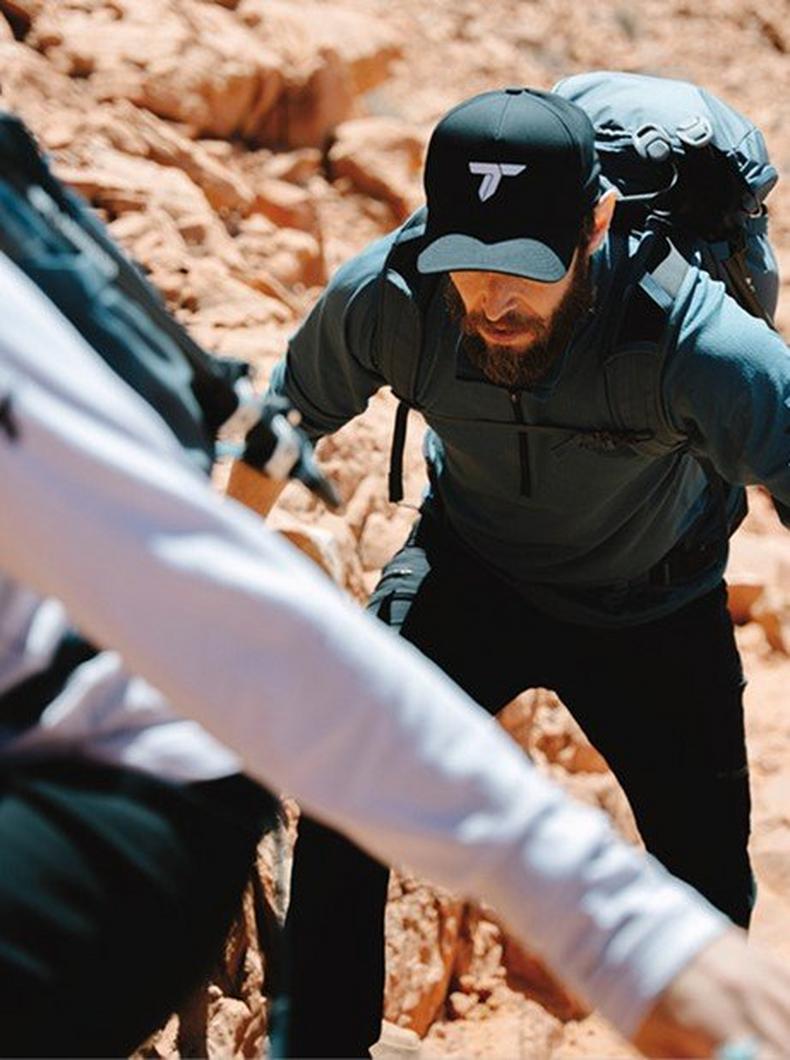 Hikers in the desert.
