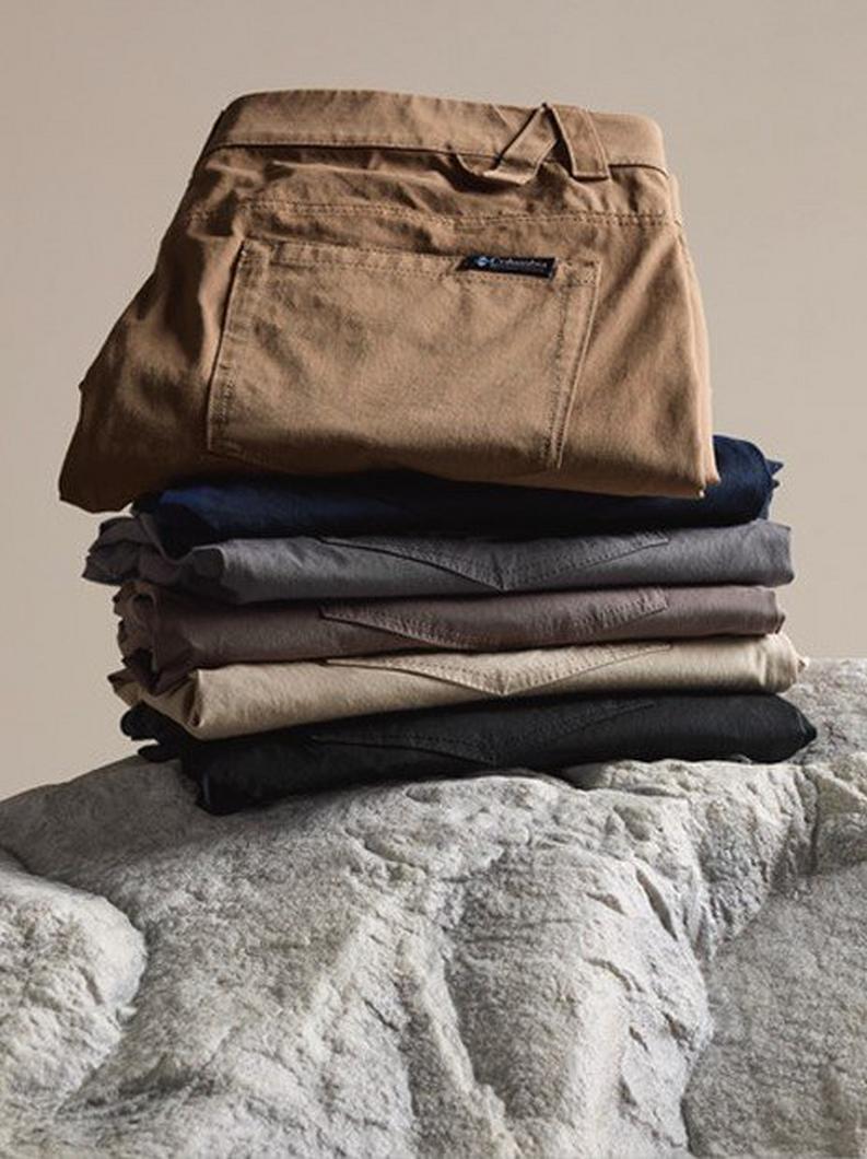 A folder stack of pants.