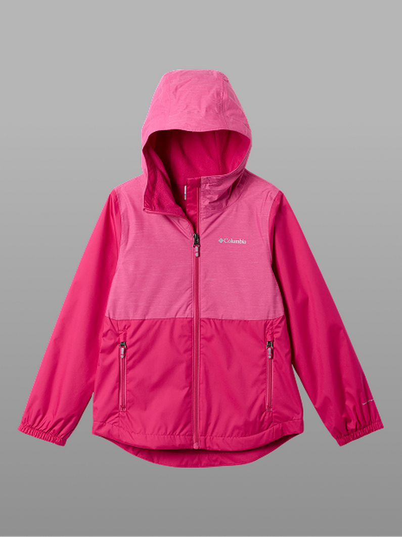 A pink rain jacket.