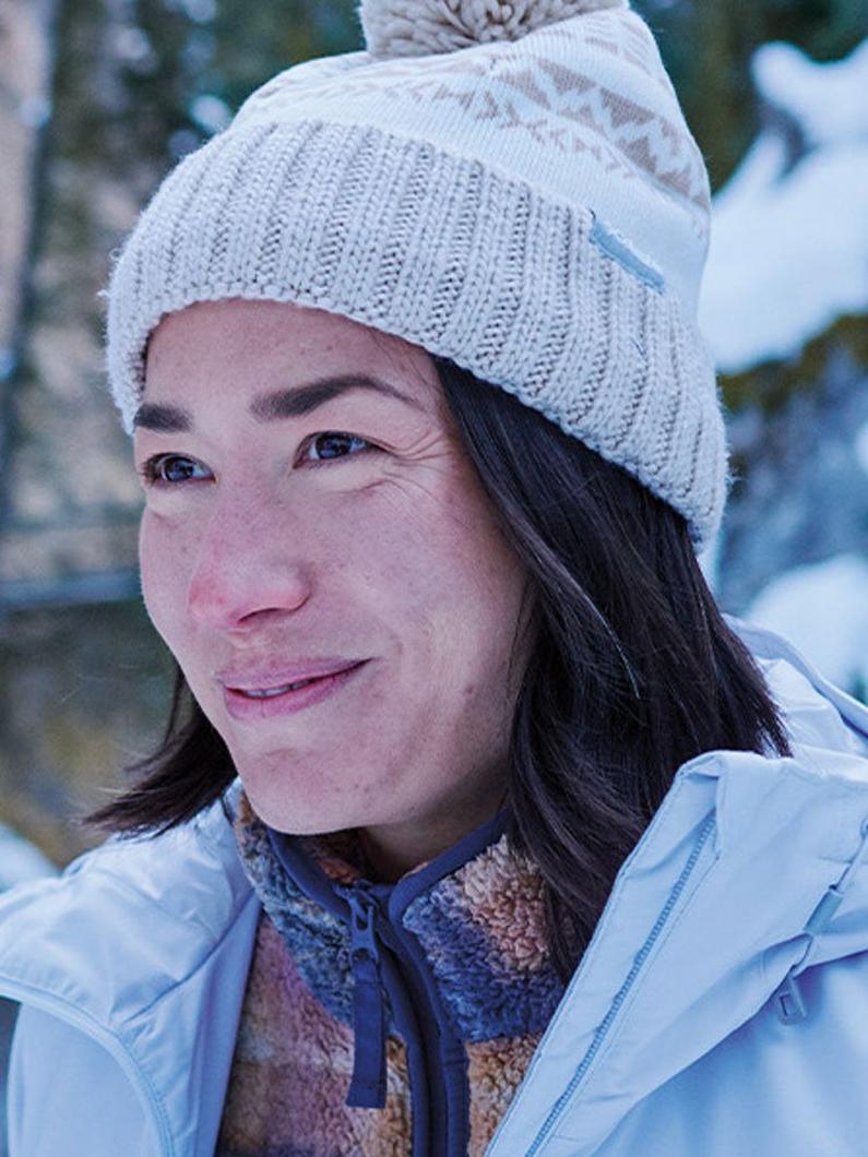 Portrait of a woman in the snow.