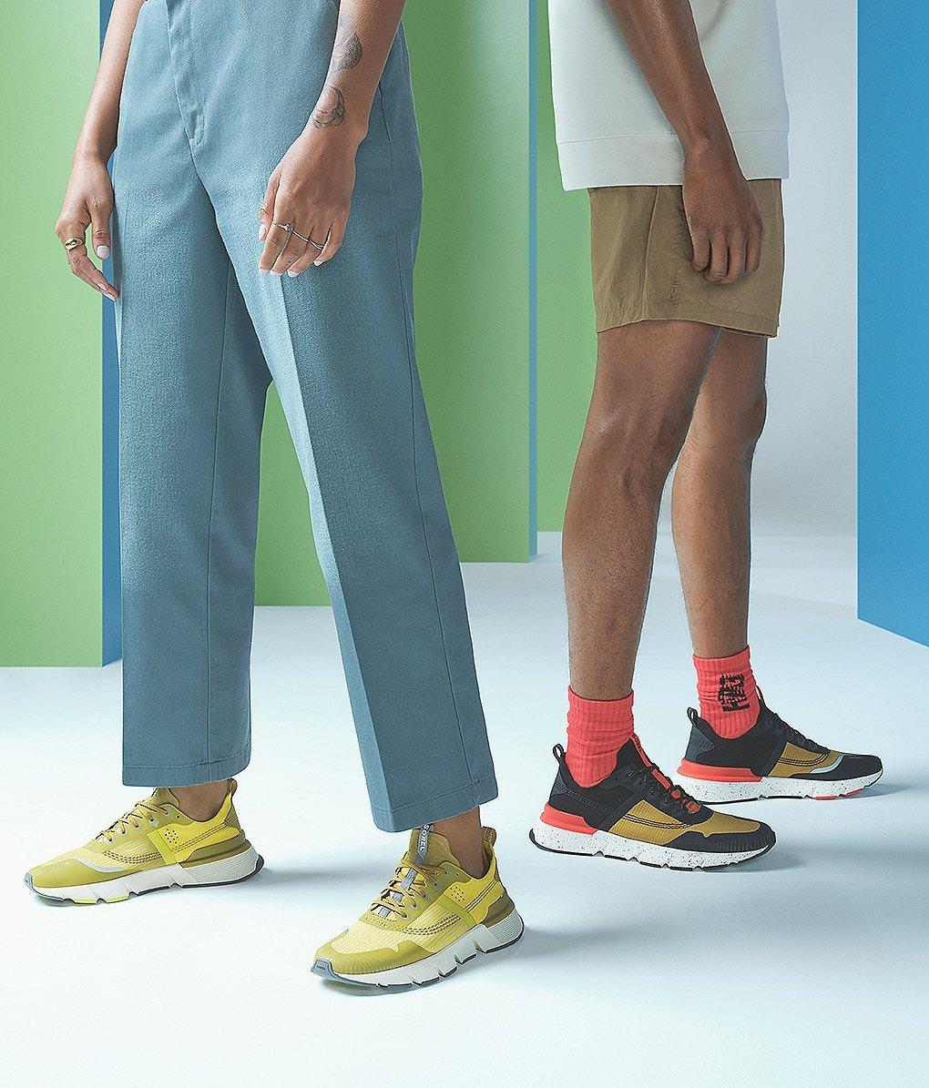 Thigh down image of people wearing new Kinetic Rush sneakers