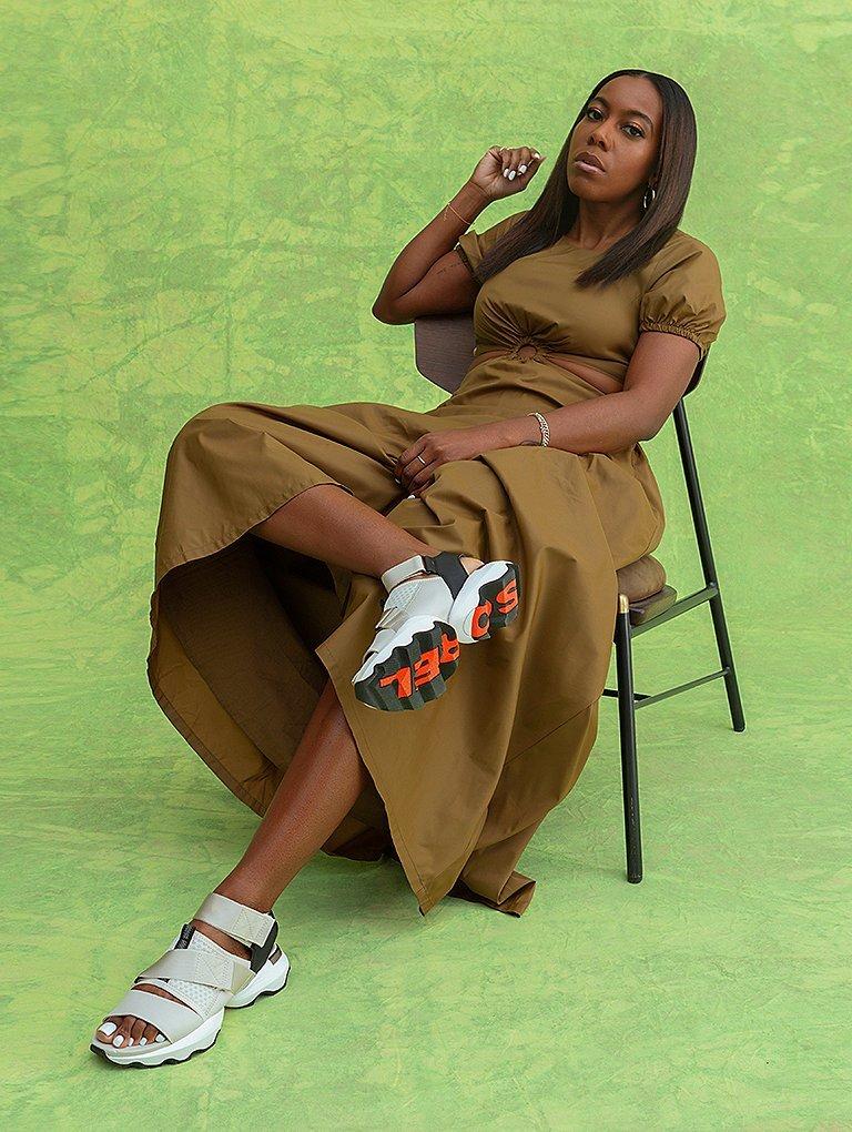 Tiffany Reid wearing Kinetic Sneakers