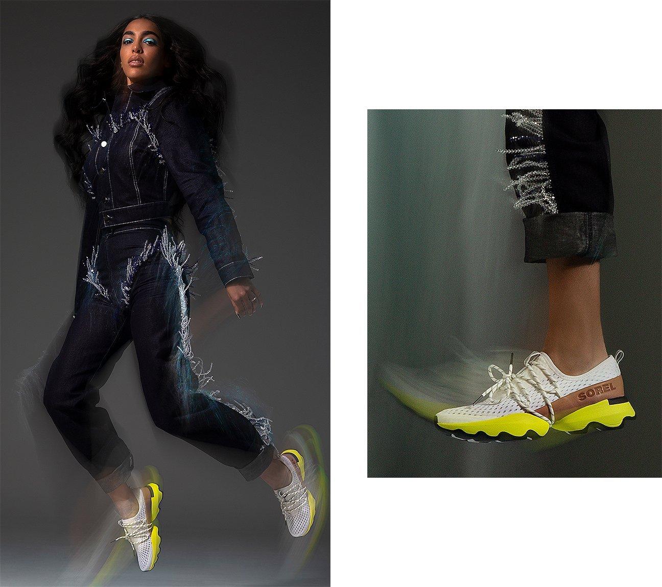 Sandra Shehab wearing Kinetic sneakers