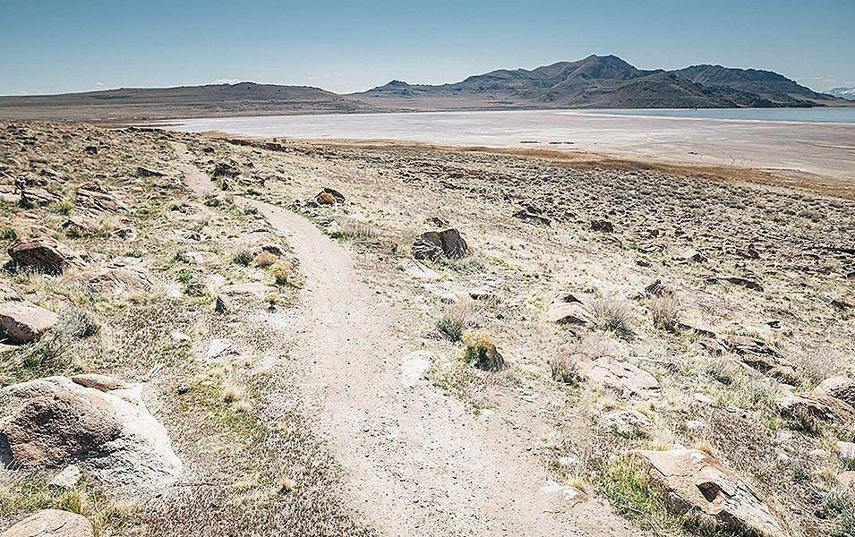 A path in a high desert plain. 