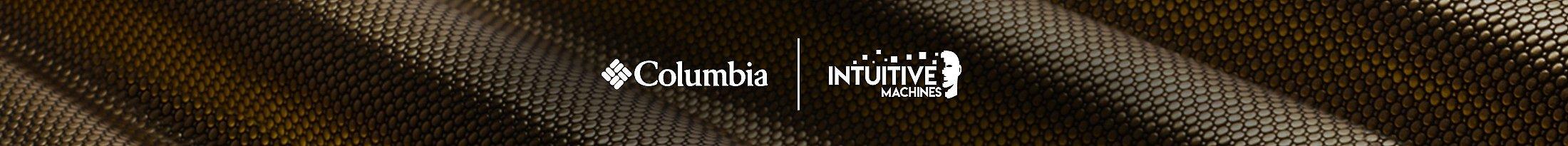 Columbia and Intuitive Machines logos on a gold background