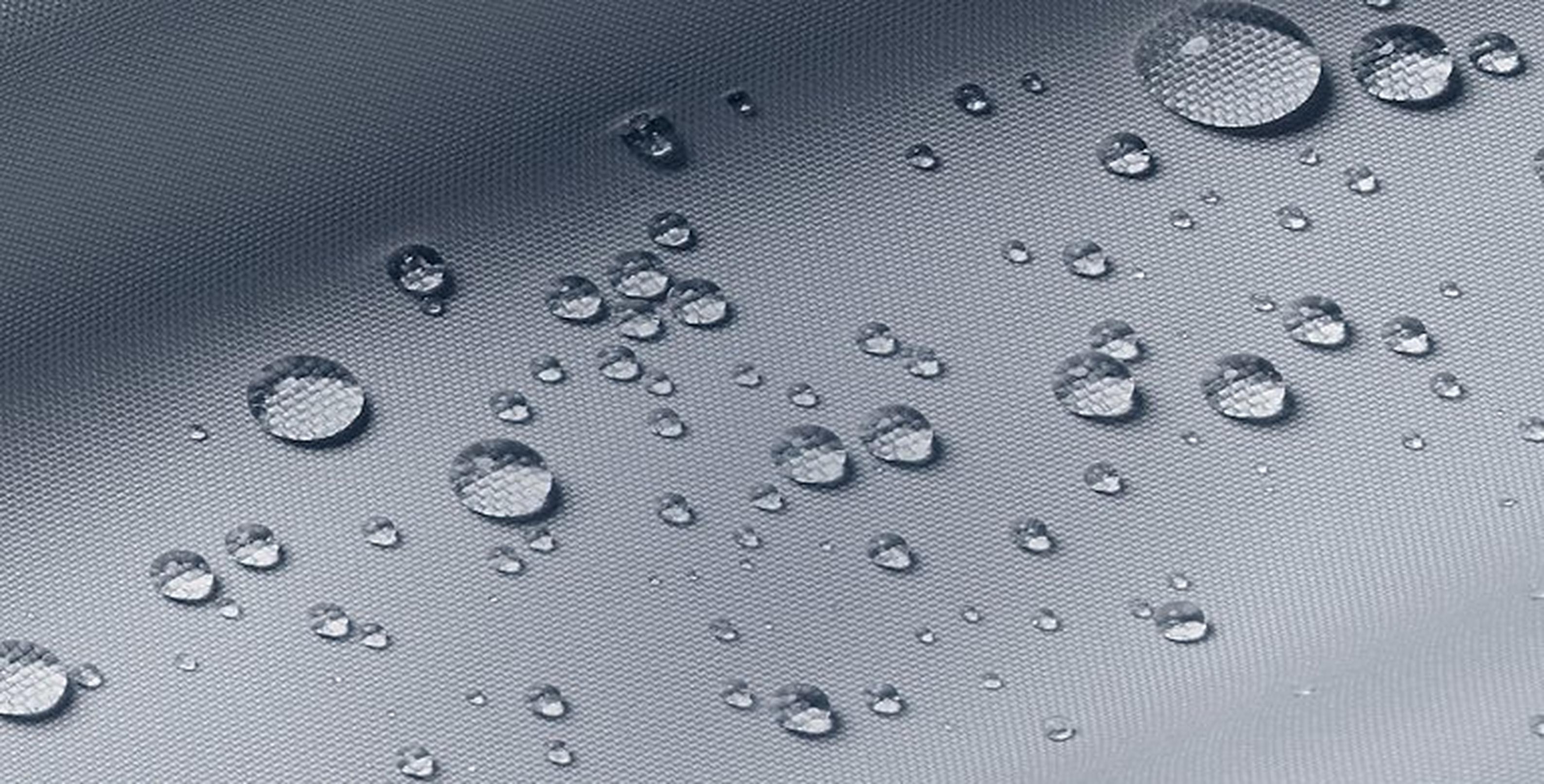 Water droplets on white fabric