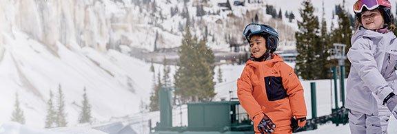  Wintersports collection, kids practicing ski Columbia 