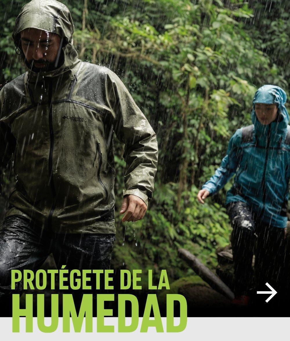 A man and a woman hiking in Columbia clothes and equipments