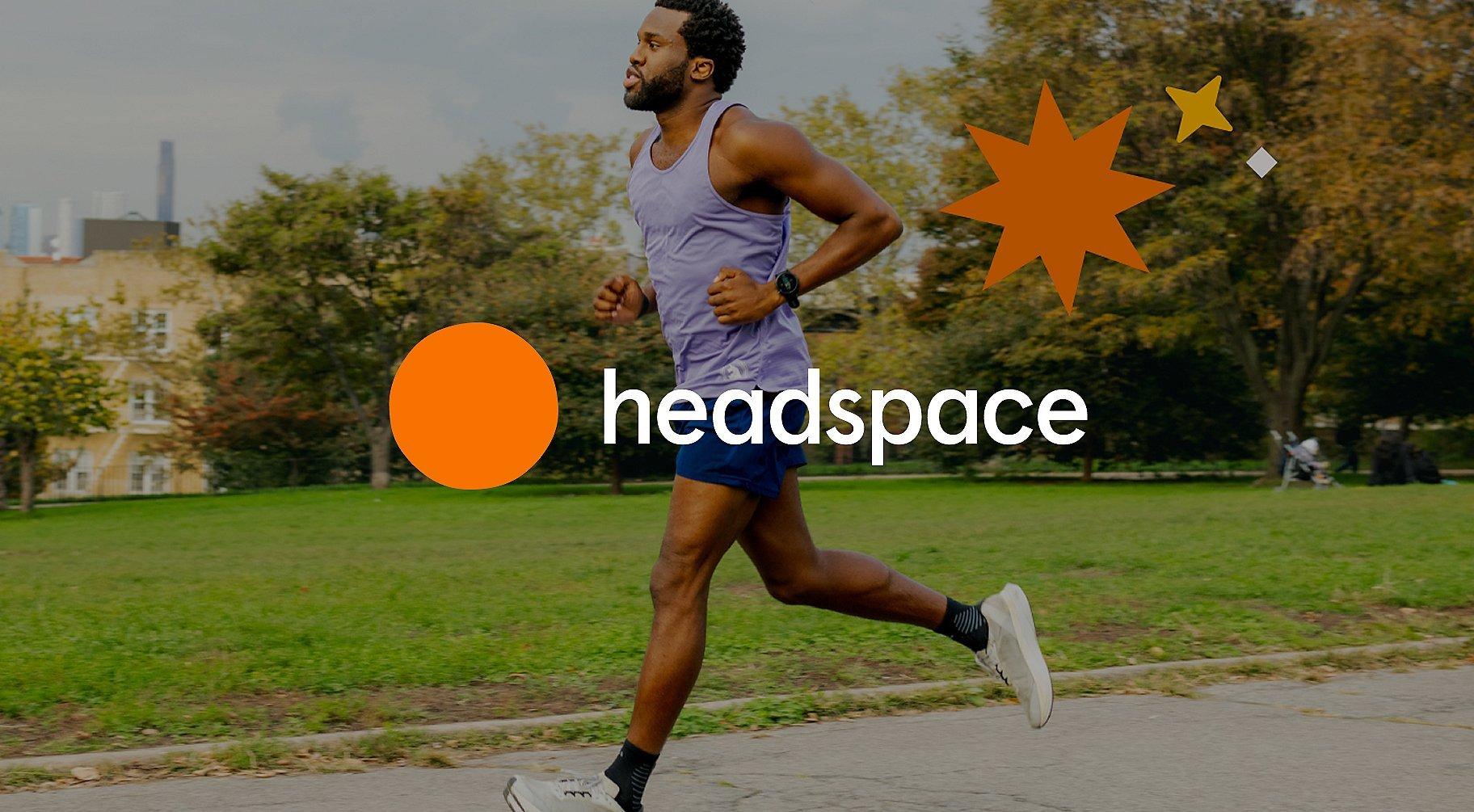 Runner outside with Headspace logo.