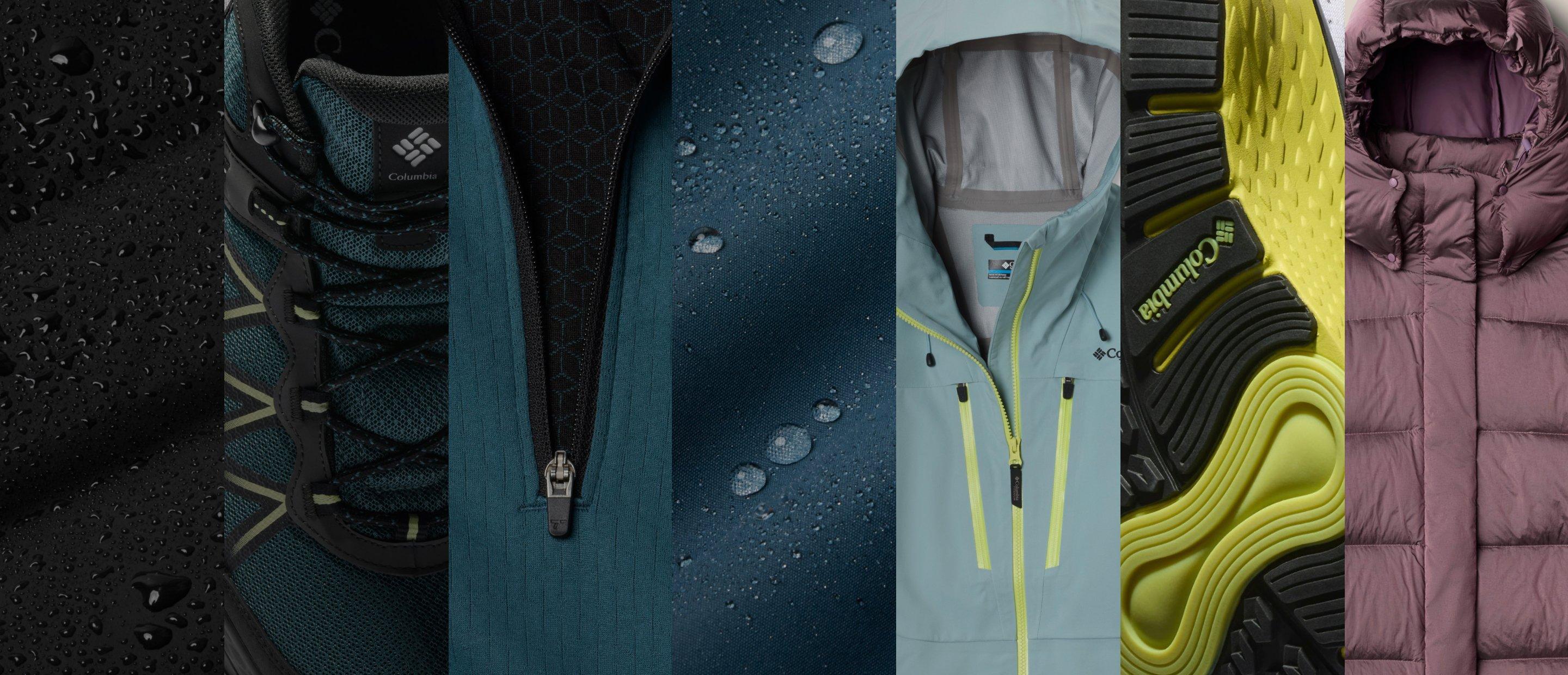 A collage of gear close-ups with text: FIND YOUR PERFECT OUTDOOR GEAR