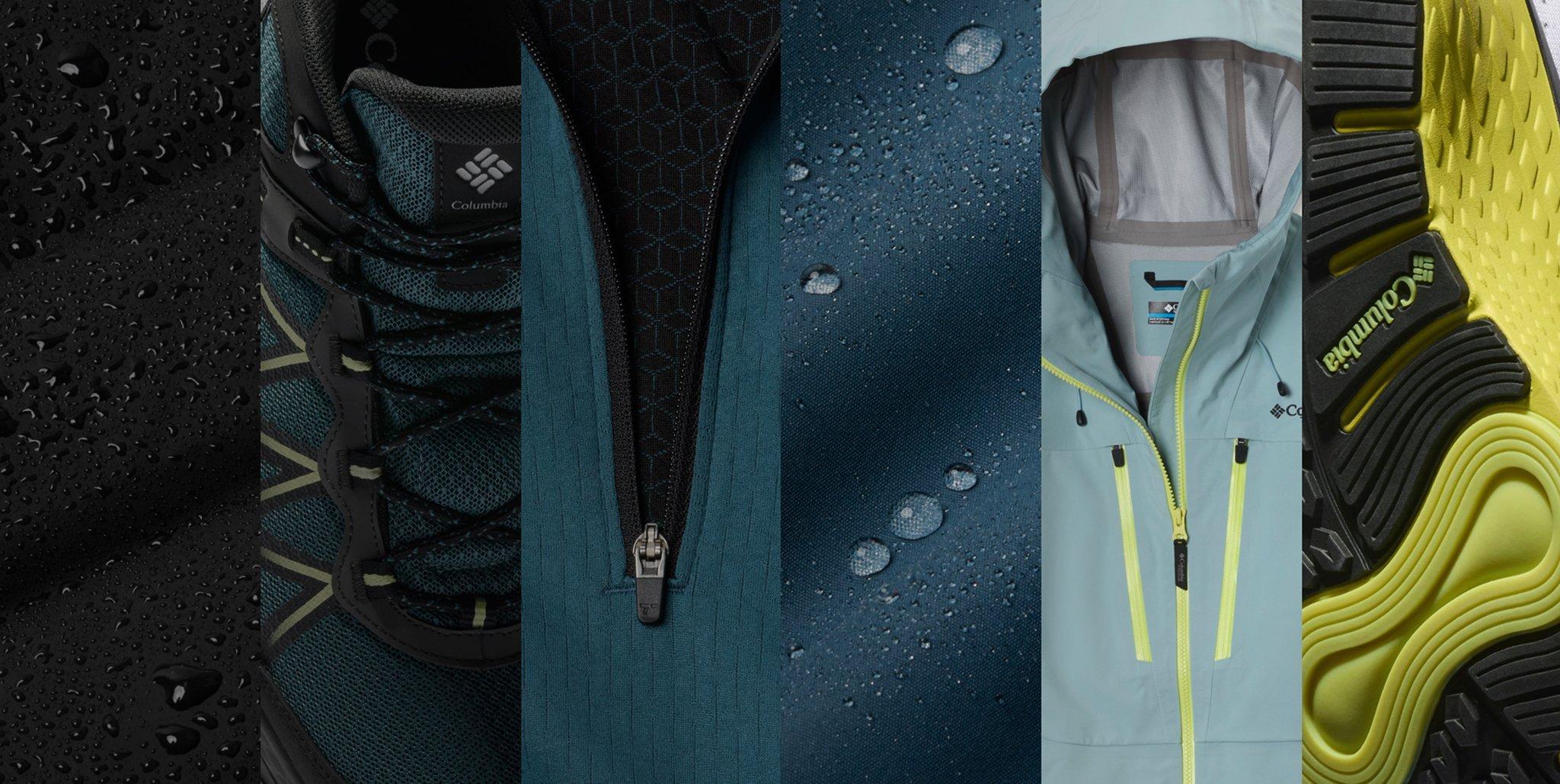 A collage of gear close-ups with text: FIND YOUR PERFECT OUTDOOR GEAR