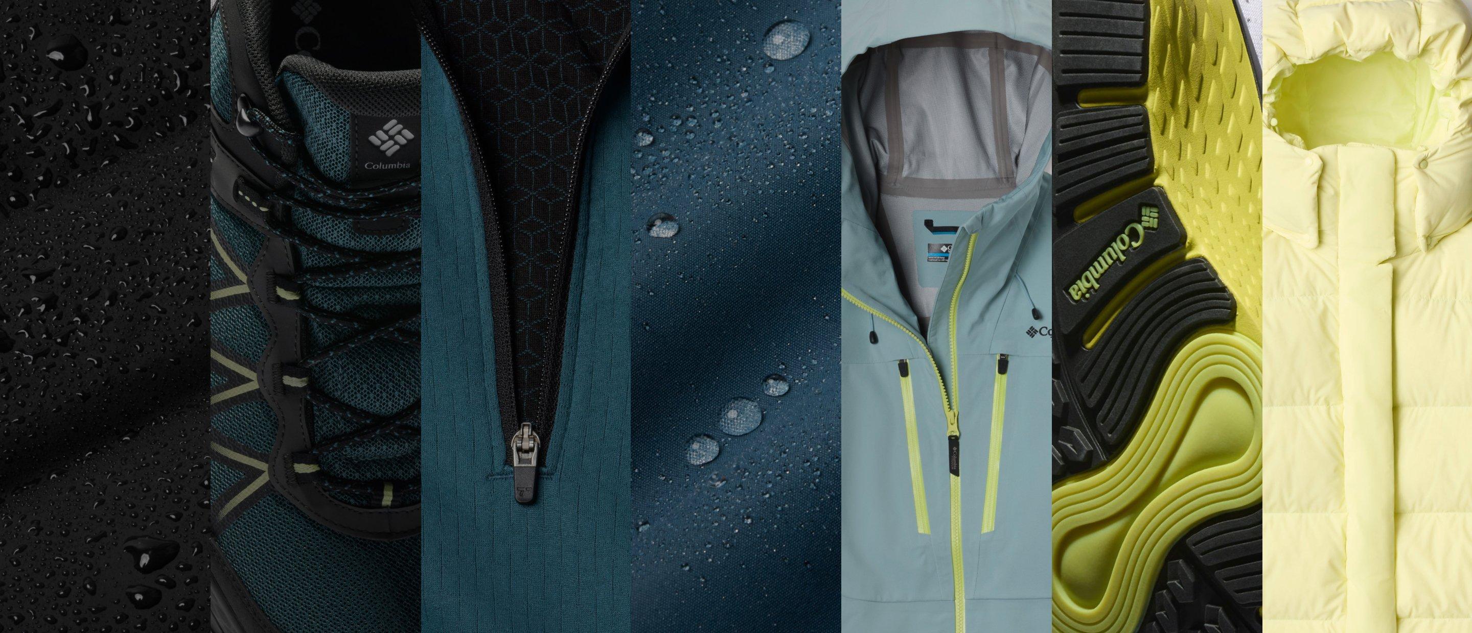 A collage of gear close-ups with text: FIND YOUR PERFECT OUTDOOR GEAR