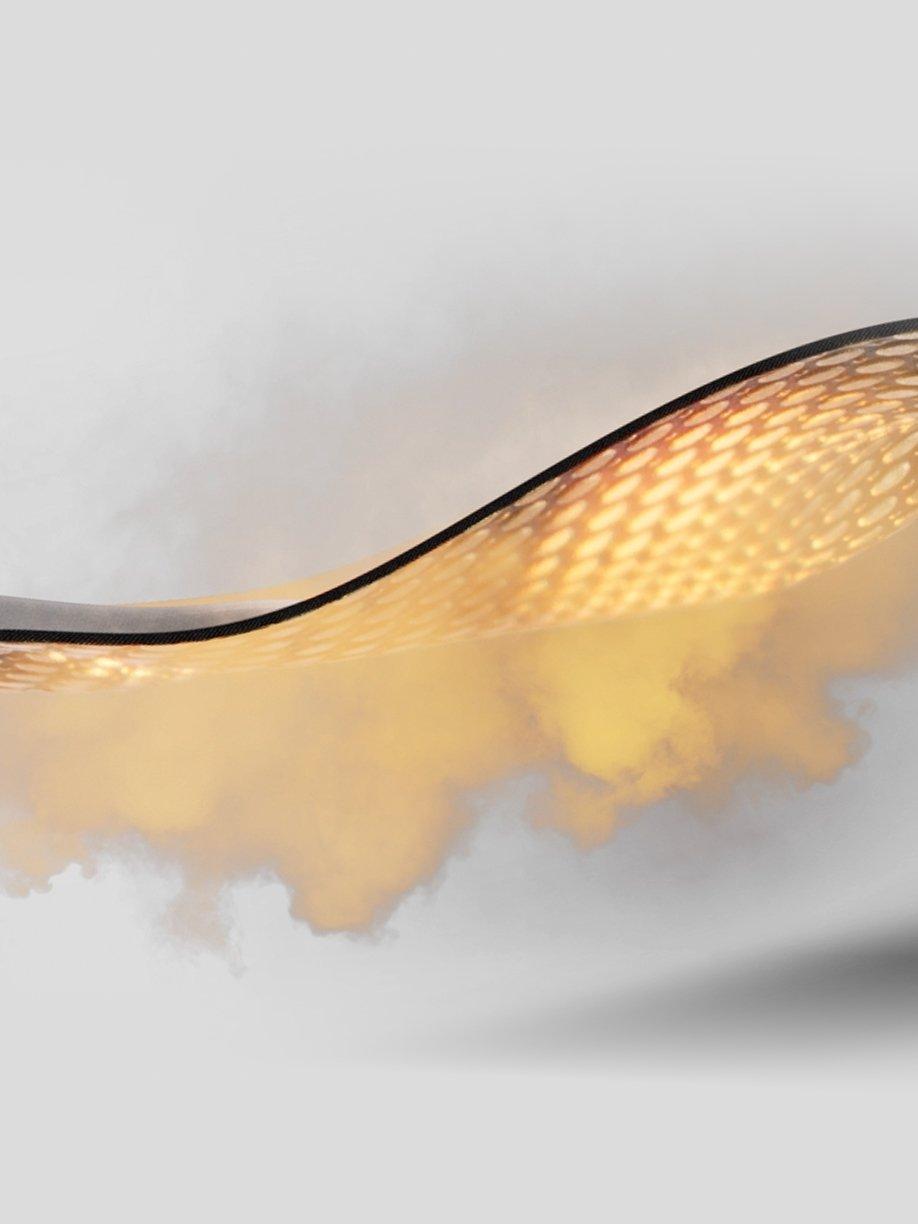 Diagram showing a breathable, thermal-reflective tech.